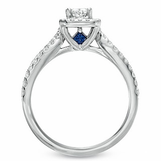 Vera Wang Love Collection 0.95 CT. T.W. Emerald-Cut Diamond Split Shank Ring in 14K White Gold