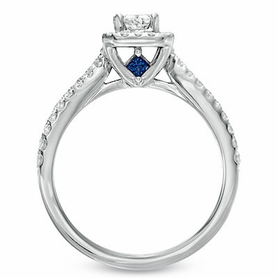 Vera Wang Love Collection 0.95 CT. T.W. Emerald-Cut Diamond Split Shank Ring in 14K White Gold