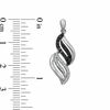 0.50 CT. T.W. Enhanced Black and White Diamond Wave Drop Earrings in Sterling Silver