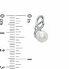 Thumbnail Image 1 of Honora 6.5-7.0mm Freshwater Cultured Pearl and Diamond Accent Swirl Earrings in Sterling Silver