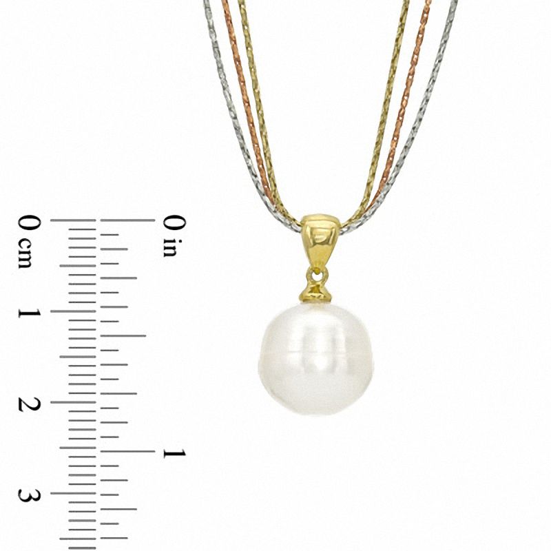 Honora 12.0-13.0mm Freshwater Cultured Pearl Pendant in Sterling Silver and 18K Gold Plate|Peoples Jewellers