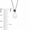 Thumbnail Image 1 of Honora 8.0-8.5mm Freshwater Cultured Pearl and Iolite Pendant and Earrings Set in Sterling Silver