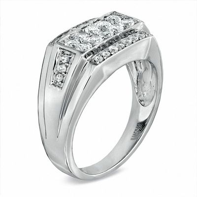 Men's 0.75 T. T.W. Diamond Ring in 10K White Gold