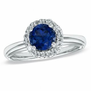 Oval Blue Sapphire Filigree Ring in 10K White Gold with Diamond