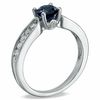 Lab-Created Blue Sapphire and 0.41 CT. T.W. Diamond Engagement Ring in 10K White Gold