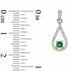 Thumbnail Image 1 of Lab-Created Emerald and 0.20 CT. T.W. Diamond Drop Earrings in Sterling Silver