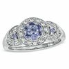 Tanzanite and White Sapphire Ring in 10K White Gold