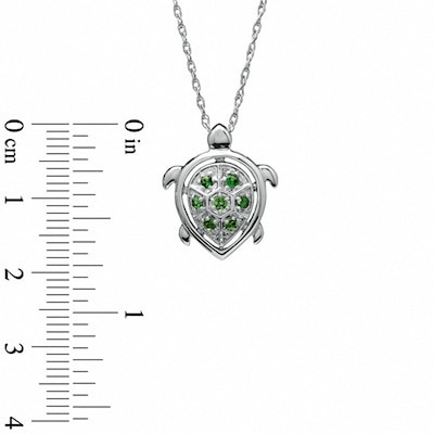 Tsavorite Turtle Pendant in Sterling Silver