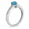 Pear-Shaped Blue Topaz and 0.21 CT. T.W. Diamond Ring in 10K White Gold