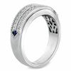 Vera Wang Love Collection Men's 0.58 CT. T.W. Diamond Double Row Wedding Band in 14K White Gold