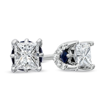 Vera Wang Love Collection CT. T.W. Princess-Cut Diamond Stud Earrings in 14K White Gold