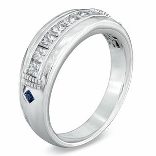 Vera Wang Love Collection Men's 0.70 CT. T.W. Square-Cut Diamond Wedding Band in 14K White Gold