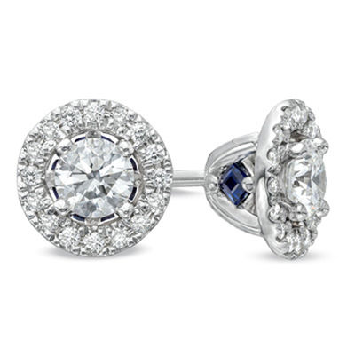 Vera Wang Love Collection CT. T.W. Diamond Frame Stud Earrings in 14K White Gold