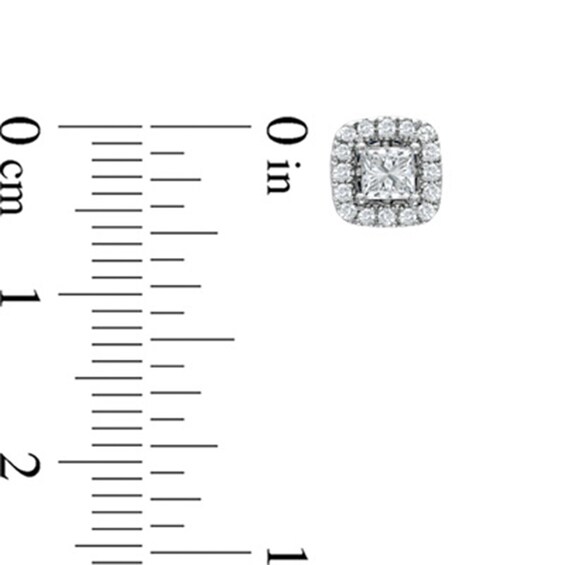 Vera Wang Love Collection CT. T.W. Princess-Cut Diamond Frame Stud Earrings in 14K White Gold