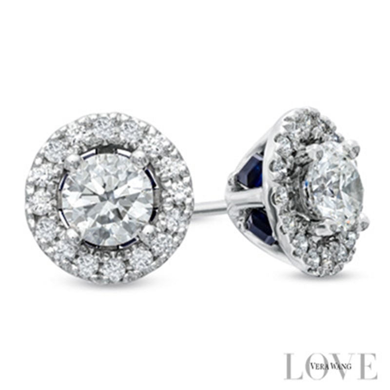 Vera Wang Love Collection 0.81 CT. T.W. Diamond Frame Stud Earrings in 14K White Gold