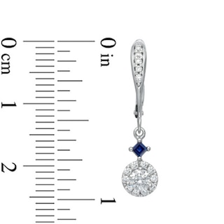 Vera Wang Love Collection 0.45 CT. T.W. Diamond and Blue Sapphire Drop Earrings in 14K White Gold