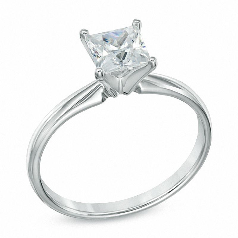 Main Image 2 of 1.00 CT. Certified Prestige® Princess-Cut Diamond Solitaire Engagement Ring in 14K White Gold (J/I1)