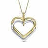 Thumbnail Image 0 of Interlocking Double Heart Pendant in 10K Two-Tone Gold