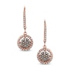 Thumbnail Image 0 of 0.51 CT. T.W. Champagne and White Diamond Cluster Drop Earrings in 10K Rose Gold