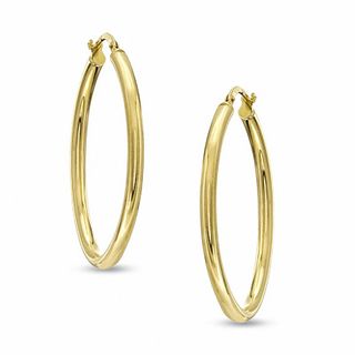 Elegance D'Italia™ 35mm Polished Hoop Earrings in Bronze with 14K Gold Plate