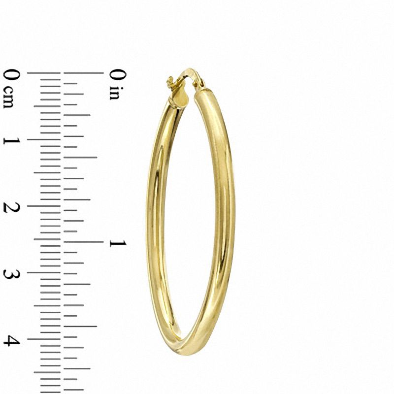 Elegance D'Italia™ 35mm Polished Hoop Earrings in Bronze with 14K Gold Plate|Peoples Jewellers