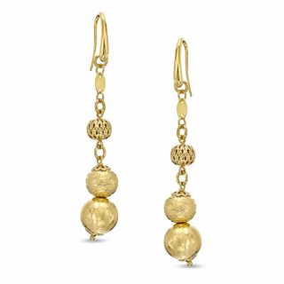 Elegance D'Italia™ Textured Bead Drop Earrings in Bronze with 14K Gold Plate