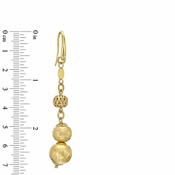 Elegance D'Italia™ Textured Bead Drop Earrings in Bronze with 14K Gold Plate