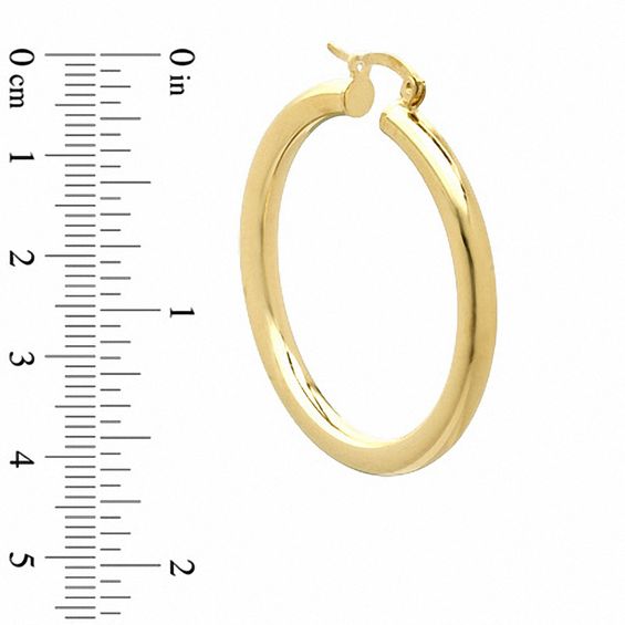 Elegance D'Italia™ 38mm Polished Hoop Earrings in Bronze with 14K Gold Plate