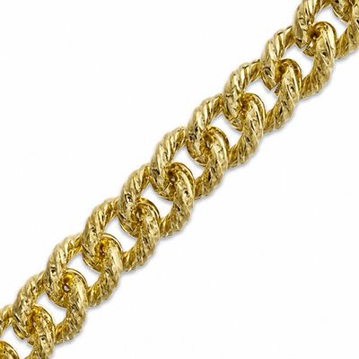 Elegance D'Italia™ 20mm Textured Curb Bracelet in Bronze with 14K Gold Plate - 7.75"