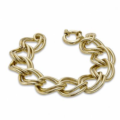 Elegance d'Italia 22mm Double Link Bracelet in Bronze with 14K Gold Plate - 8.0"