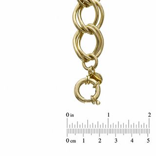 Elegance d'Italia 22mm Double Link Bracelet in Bronze with 14K Gold Plate - 8.0"