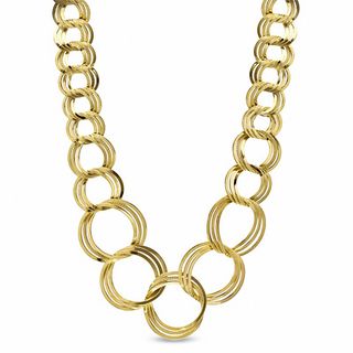 Elegance D'Italia™ Graduated Circle Link Necklace in Bronze with 14K Gold Plate