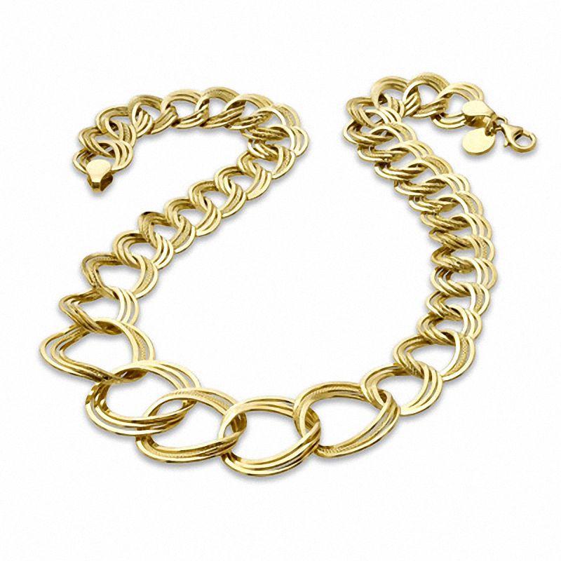 Elegance D'Italia™ Graduated Circle Link Necklace in Bronze with 14K Gold Plate|Peoples Jewellers