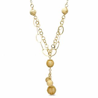 Elegance D'Italia™ Fashion Textured Bead Necklace in Bronze with 14K Gold Plate