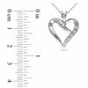 Diamond Accent Heart-Shaped Ribbon Pendant in Sterling Silver