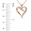 Thumbnail Image 1 of Diamond Accent Heart-Shaped Ribbon Pendant in Rose Sterling Silver