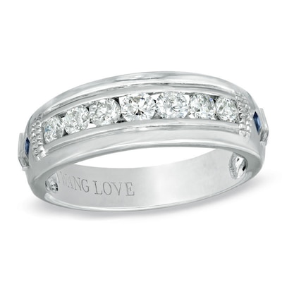 Vera Wang Love Collection Men's CT. T.W. Diamond Wedding Band in 14K White Gold