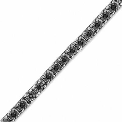 CT. T.W. Black Diamond Tennis Bracelet in Sterling Silver