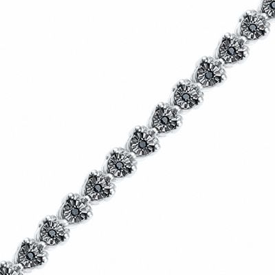 CT. T.W. Black Diamond Tennis Bracelet in Sterling Silver