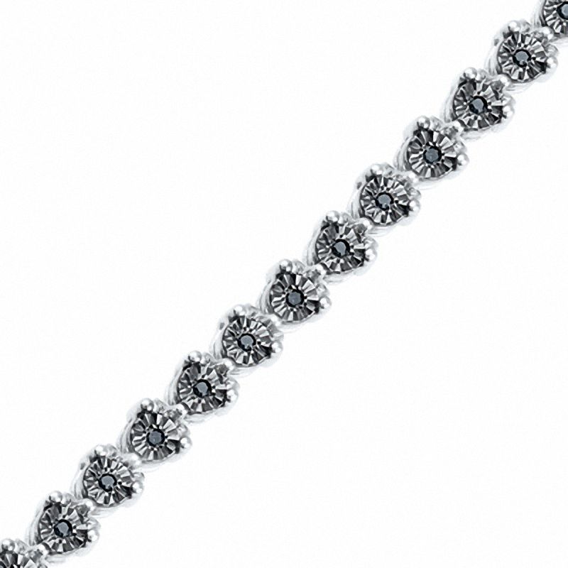 CT. T.W. Black Diamond Tennis Bracelet in Sterling Silver|Peoples Jewellers