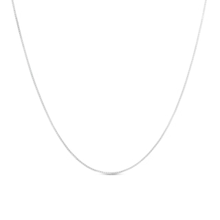 0.7mm Box Chain Necklace in Solid 14K White Gold - 18"