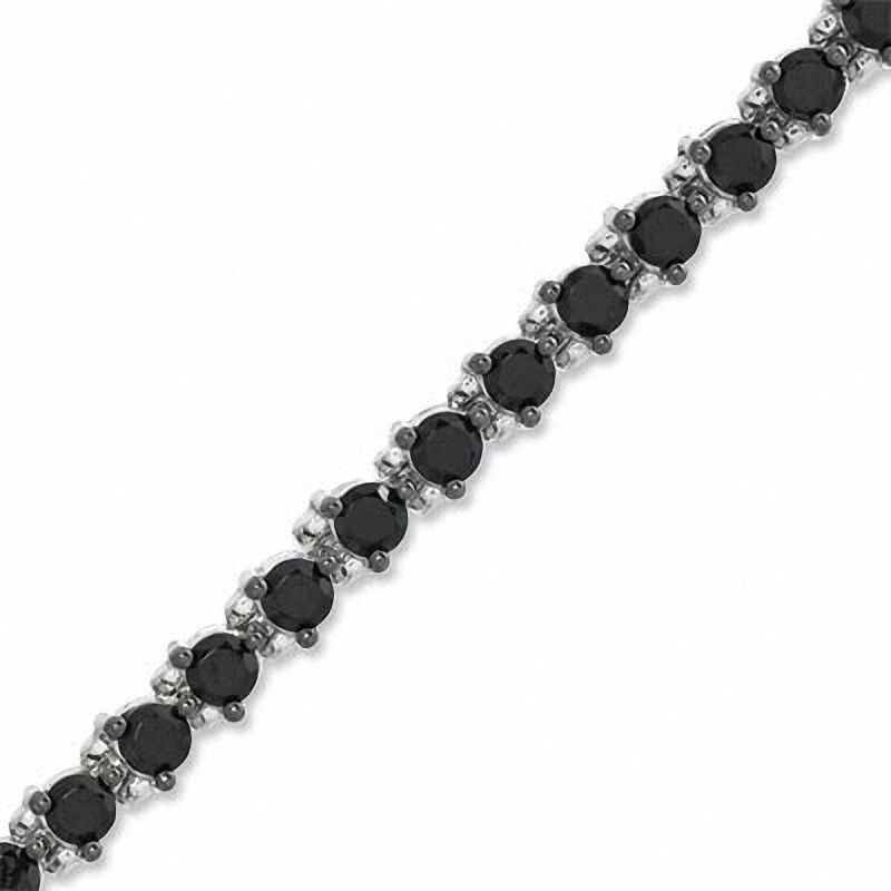 Black Spinel Tennis Bracelet in Sterling Silver - 7.5"|Peoples Jewellers