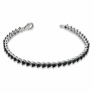 Black Spinel Tennis Bracelet in Sterling Silver - 7.5"