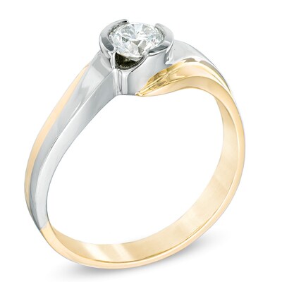 0.40 CT. Certified Canadian Diamond Solitaire Engagement Ring in 14K Two-Tone Gold (I/I1)