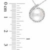 Thumbnail Image 1 of 8.0-8.5mm Freshwater Cultured Pearl and 0.065 CT. T.W. Diamond Pendant in 10K White Gold-17"