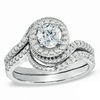 Thumbnail Image 0 of 1.00 CT. T.W. Certified Canadian Diamond Frame Bridal Set in 14K White Gold (I/I1)