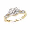 Thumbnail Image 1 of 0.50 CT. T.W. Diamond Cluster Square Ring in 10K Gold