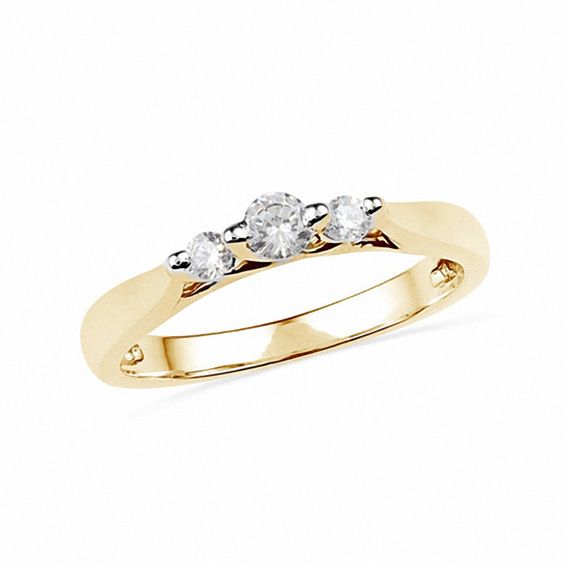 0.25 CT. T.W. Diamond Three Stone Ring in 10K Gold