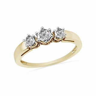 CT. T.W. Diamond Three Stone Ring in 10K Gold