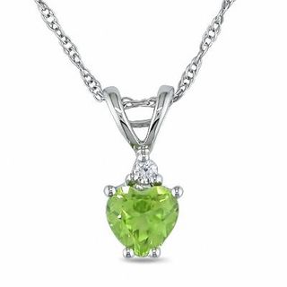 7.0mm Heart-Shaped Peridot Pendant in Sterling Silver | Peoples